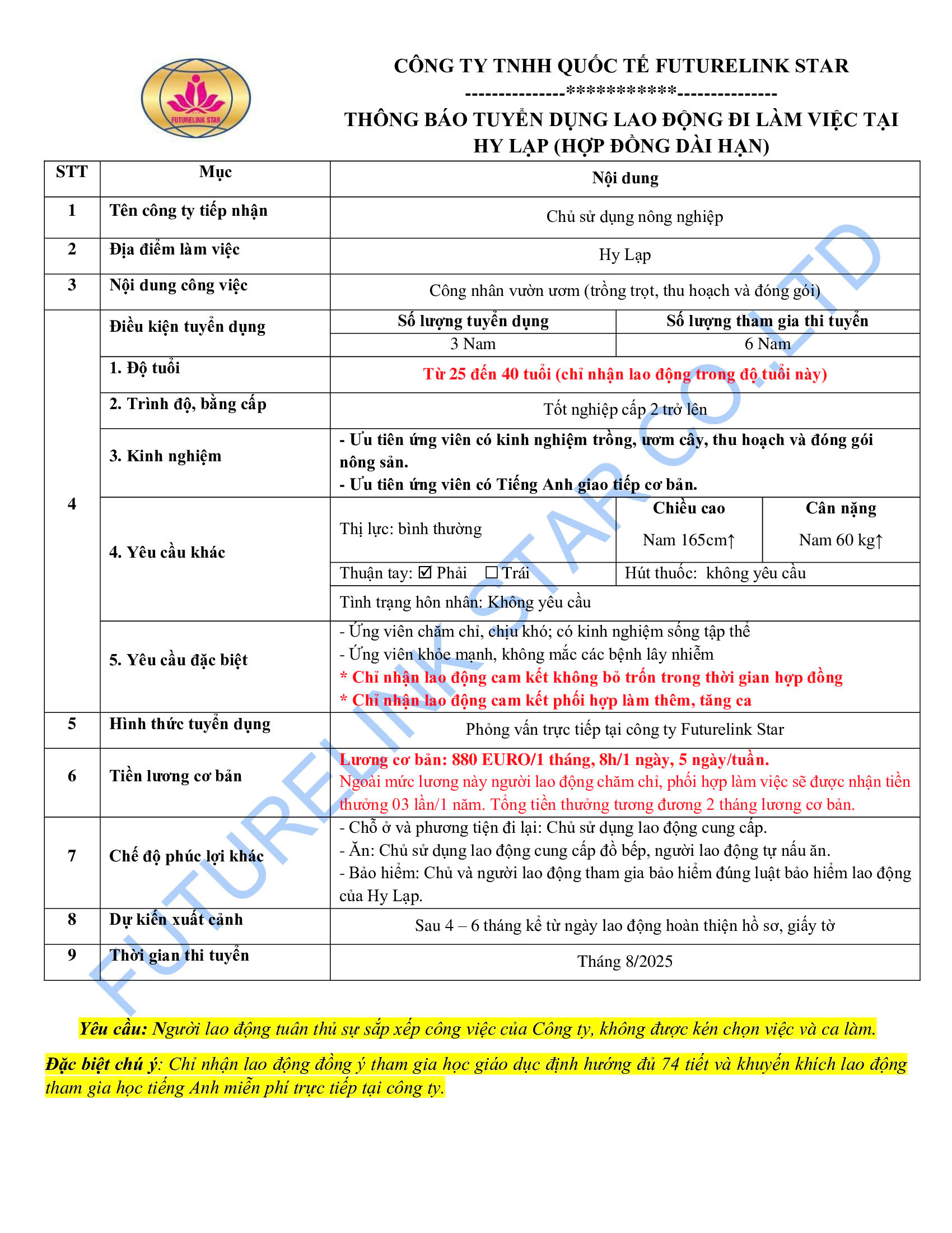 Tuyển công nhân vườn ươm, làm việc tại Hy Lạp