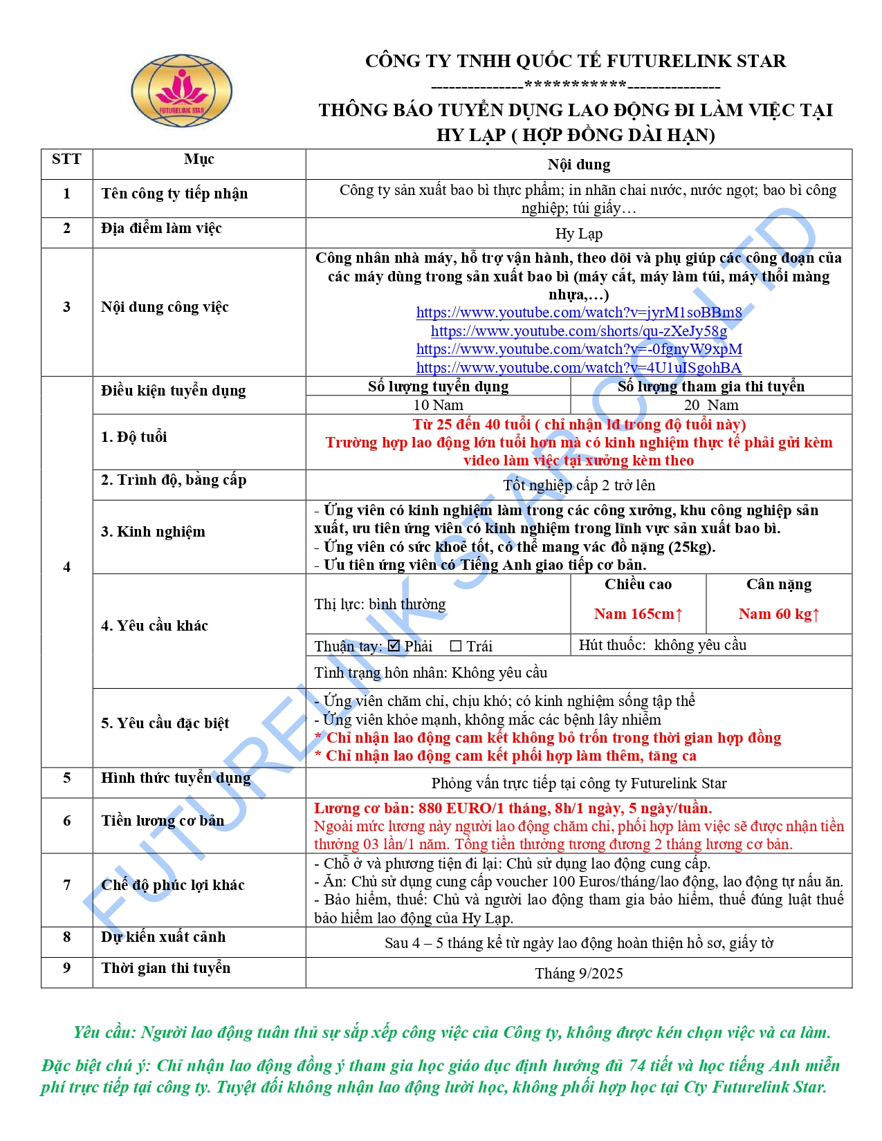 Tuyển công nhân nhà máy, hỗ trợ vận hành, theo dõi và phụ giúp các công đoạn của các máy dùng trong sản xuất bao bì (máy cắt, máy làm túi, máy thổi màng nhựa,...)