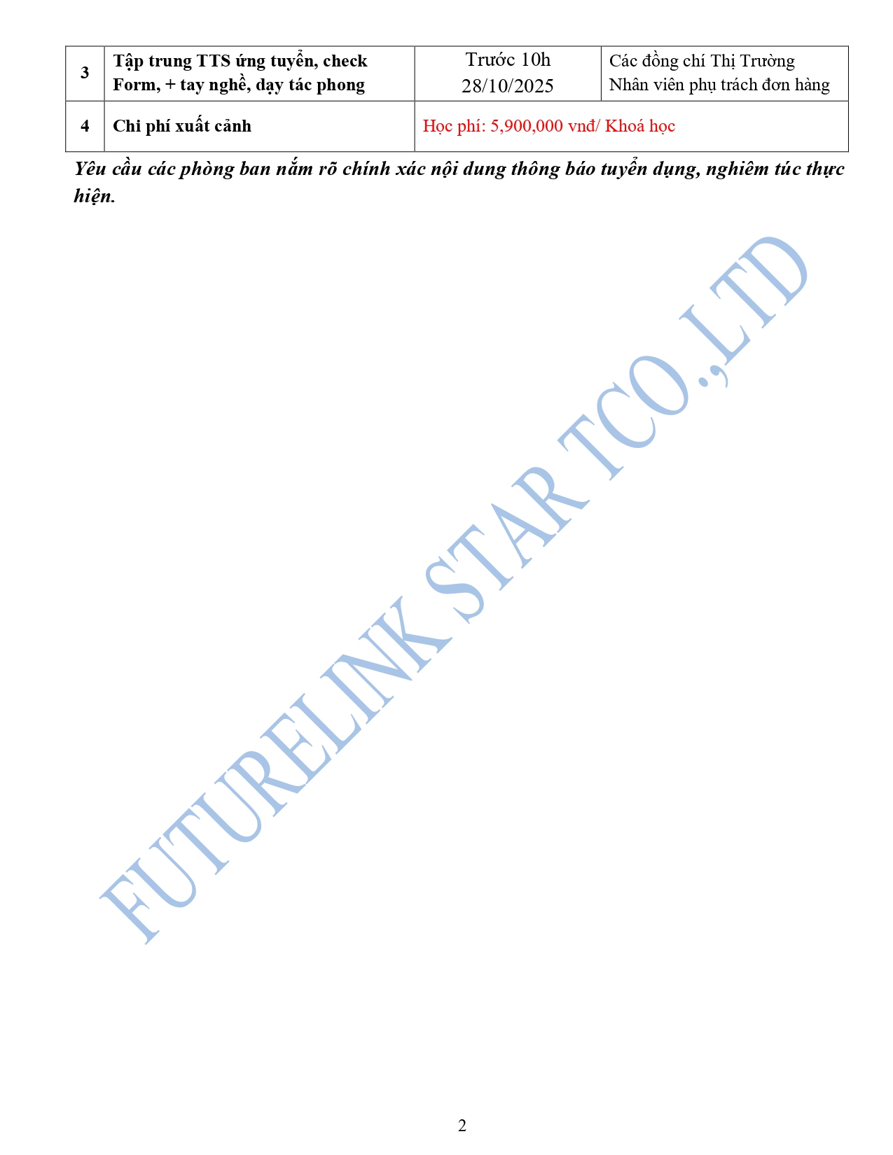 Đơn hàng chế biến thuỷ sản phi ra nhiệt 2