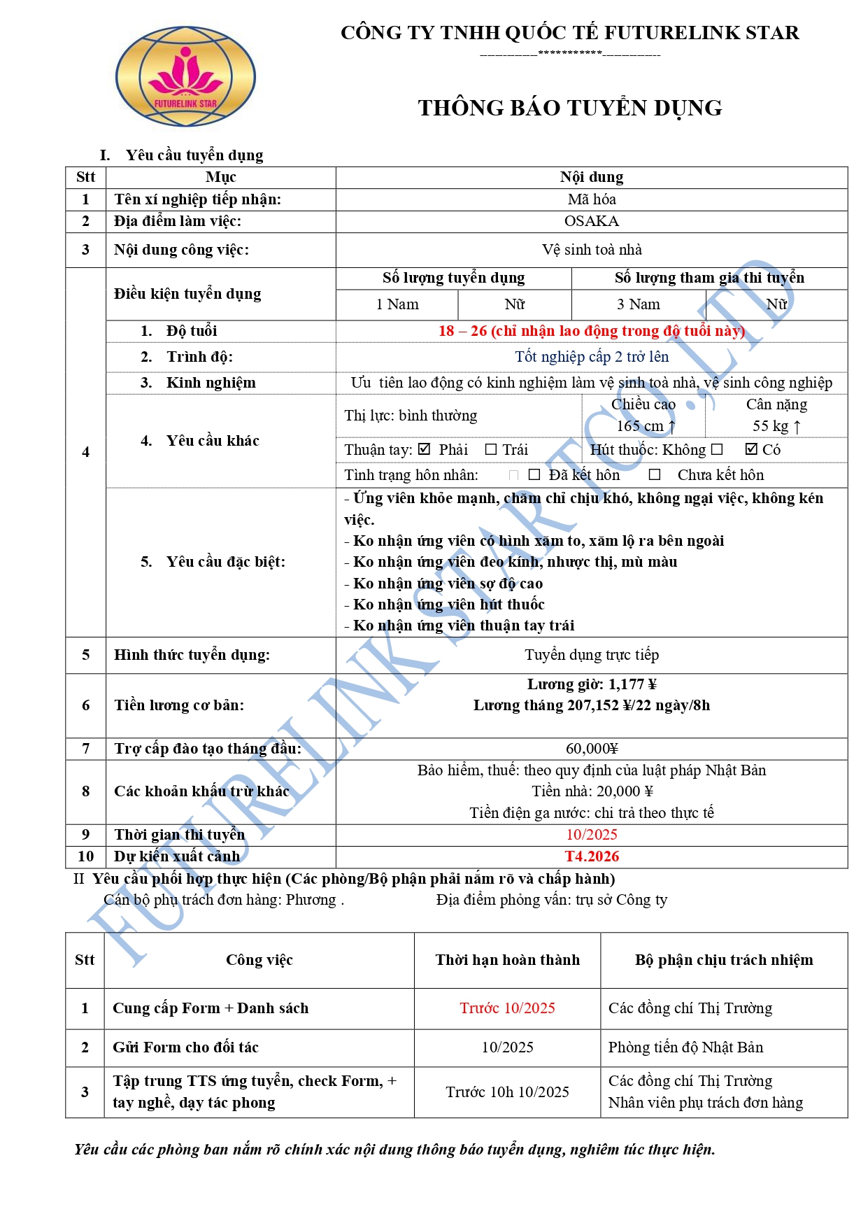 Đơn hàng vệ sinh toà nhà