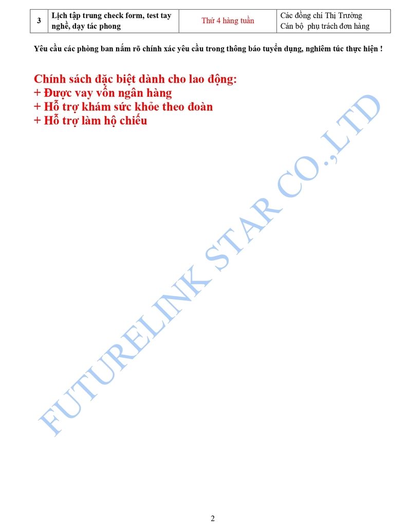 Đơn thực phẩm - Xuất khẩu lao động Nga