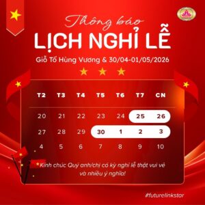 Thông báo nghỉ lễ giỗ tổ Hùng Vương và 30/4- 01/05 năm 2026
