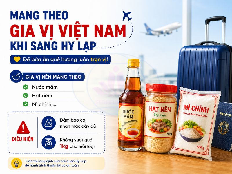 Nên mang theo một số gia vị Việt Nam khi sang Hy Lạp