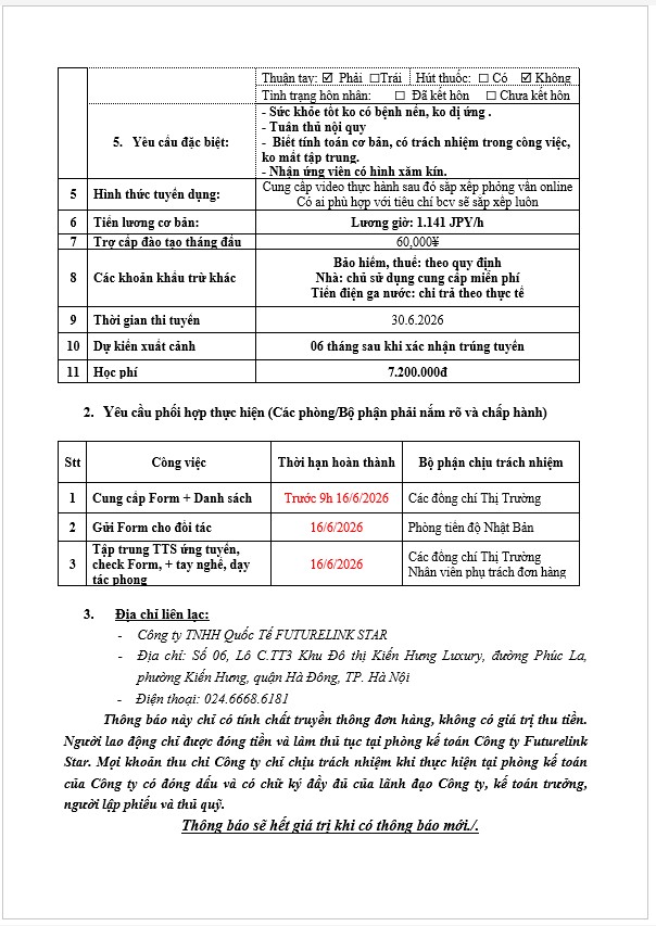 Đơn hàng tuyển thợ sửa chữa ô tô - Chiba - Nhật Bản tháng 6 năm 2026