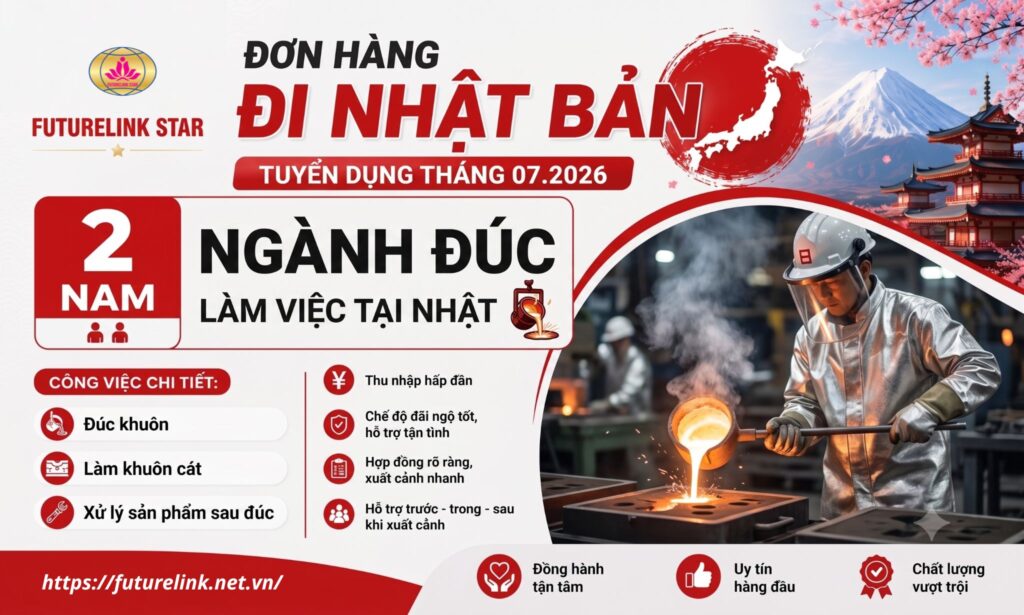 Tuyển 02 Nam làm tại Nhật Bản - Tuyển dụng tháng 07.2026