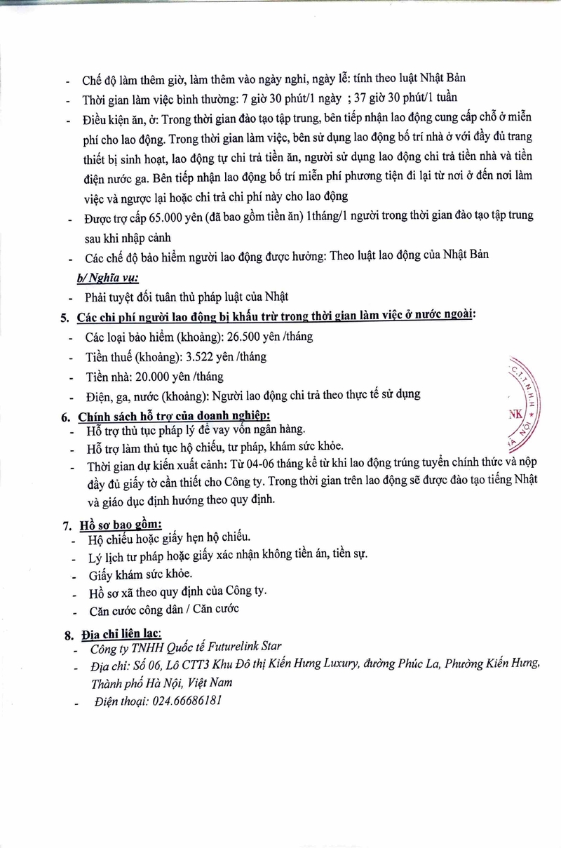 Tuyển 06 Nữ TTS làm việc tại công ty đúc đồ nhựa Nhật Bản (2)