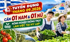 Tuyển 1 nam, 1 nữ làm nông nghiệp trồng trọt tại Hy Lạp - Tuyển dụng tháng 09.2026